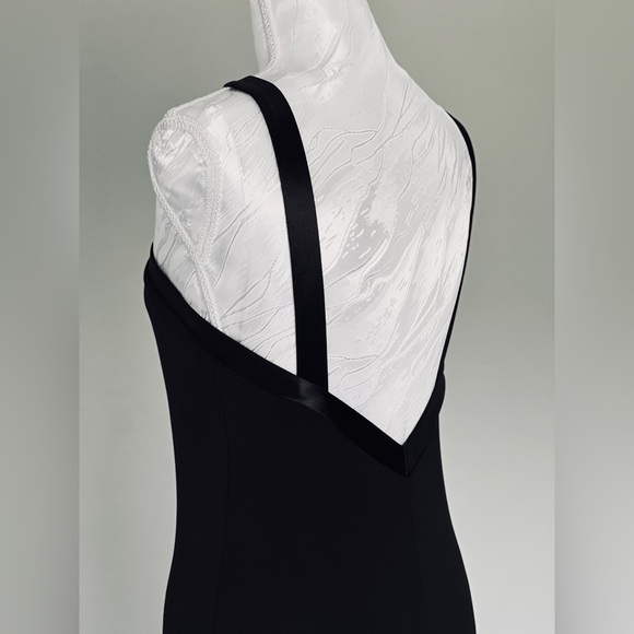 Jones New York Black Cross-Strap Midi Dress Low Back Formal Cocktail Date Night - Picture 5 of 11